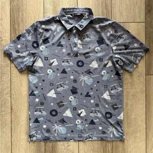 Travis Mathew Men’s Large Blue/Gray Geometric Polo Shirt